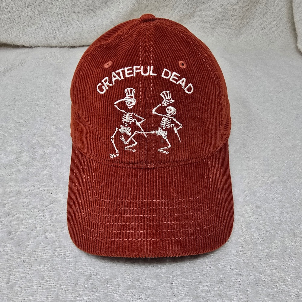 Grateful Dead Baseball Cap Rust Orange Corduroy Dancing Skeletons Hat